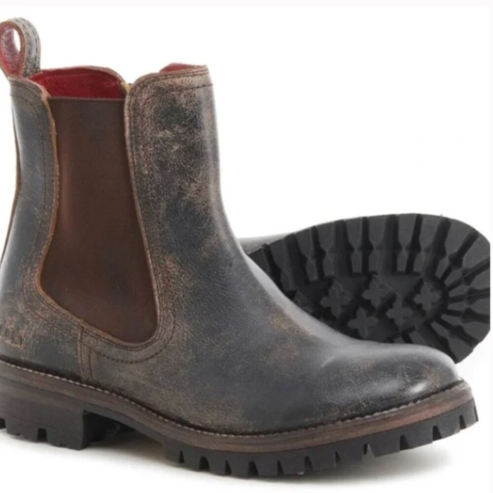 Bed Stu Rustic Black and Brown Ankle Booties